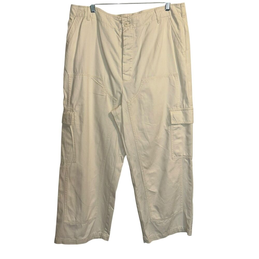 Universal Thread Beige Cargo Pants Women Size 16 Wide Leg Utility Pants
